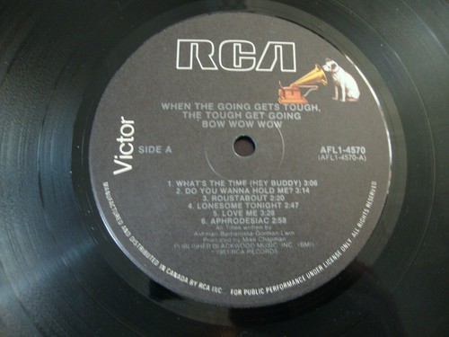 BOW WOW WOW When The Going Gets Tough LP 1983 RCA Victor CANADA PRESS - Foto 6 di 7