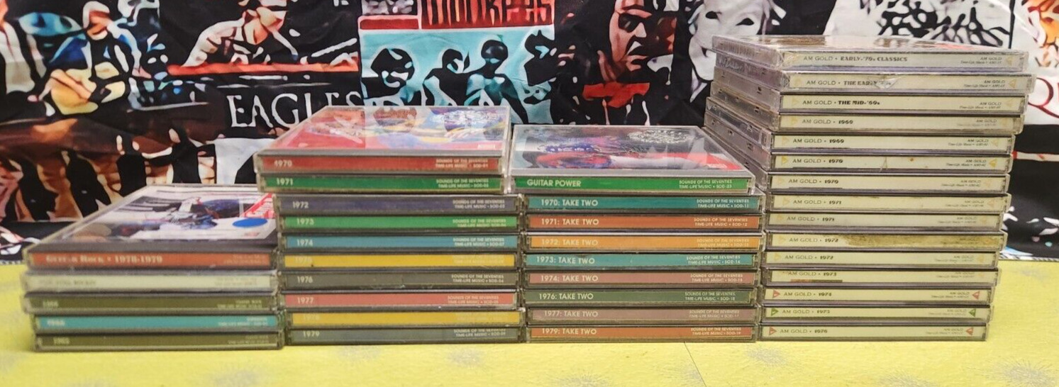 Set of 39 CDs - TIME LIFE AM GOLD - 60's 70's CD Lot - Sounds Of The Seventies-