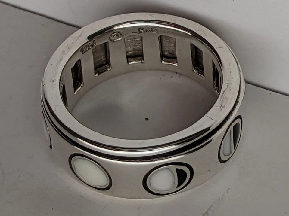 Anillo giratorio Peter Stone de plata esterlina eclipse lunar 8,7 g talla 5,75 firmado PSCL Foto 4 de 4