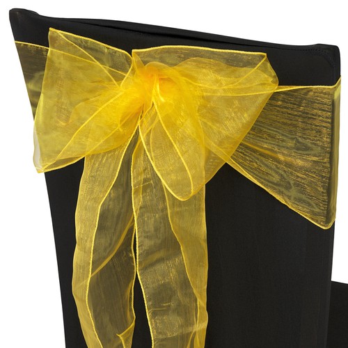 Silla de organza de boda fajas ancho lazo completo para decoración de fiesta 1x-100x - Imagen 25 de 391