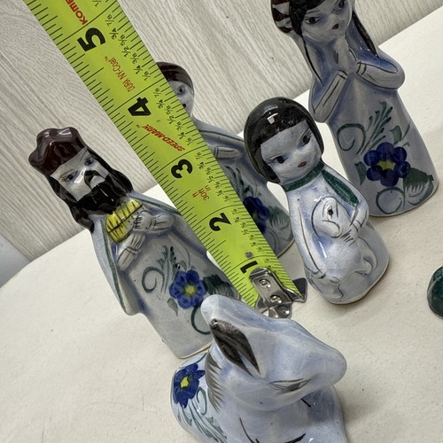 Vintage Tonala Ceramic 14 Piece Mexican Folk Art Nativity Set Holy Family - Picture 11 of 20