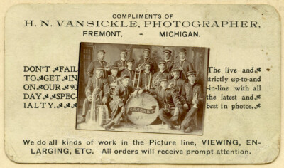 Antique Vintage Photograph Card Fremont Cracker Jax Band Michigan Van Sickle