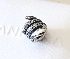 Pandora Sparkling Wrapped Snake, Clear CZ, Charm #799099C01 +FREE Gift Box +Tag