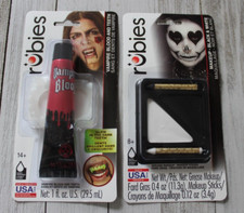   2 pc Halloween Stage Makeup - Black and White Grease / Vampire Blood  Teeth