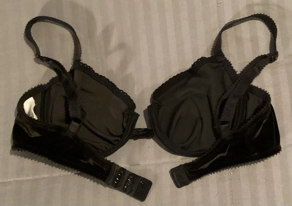Sujetador vintage Eileen West terciopelo negro con aros talla 36B 75110 + REGALO GRATIS Foto 3 de 4