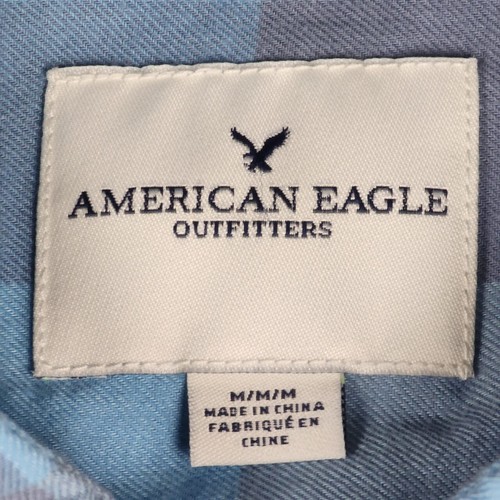 American Eagle Mens Med Shirt Buffalo Plaid Long Sleeve Button Up Seriously Soft - Picture 8 of 19