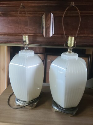 PAIR Of  Vintage Underwriters Laboratories Lamps Mid Century         