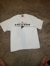 Vtg Atlanta Falcons T- Shirt Adult L Made In USA Red NFL Tag Split Collar Holes