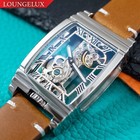 Mens Silver Manual Mechanical Watch Tan Timber Waxed Vintage Leather Strap