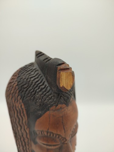 Joli statuette africaine, Buste de femme, 2 Teintes de bois, Sculpté à la main - Picture 8 of 12