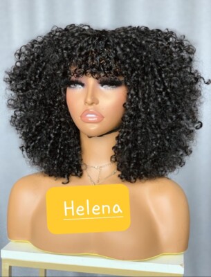 100% Vietnamese Human Hair, SDD Pixie Curls with Bangs. 200% Density.