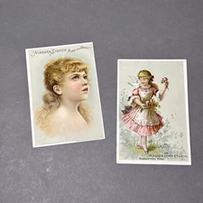Niagara Corn Starch Pure & Sweet Advertising Trade Card Lot Blonde Girl Flowers