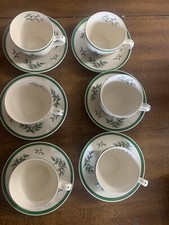 Spode Christmas Tree Gold Set of 6 Cups  Saucers