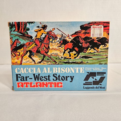 Vintage Atlantic Far West Story HO Scale 1/72 Figures Apache Camp Caccia Bisonte - Picture 6 of 15