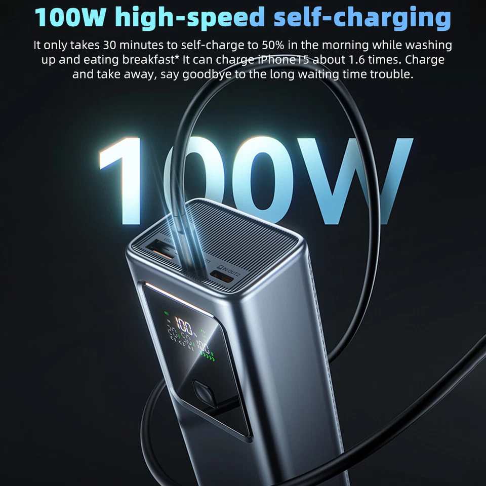 40000mAh Power Bank Portable Laptop Charger PD 100W Fast Charging for Cellphone - Image 4 of 4