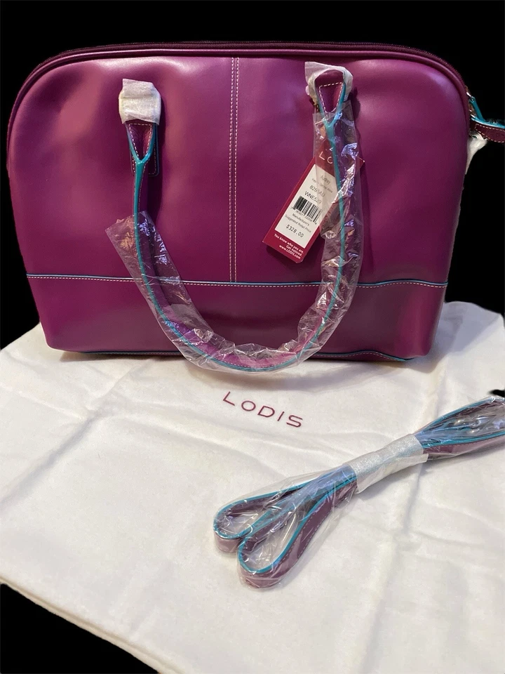 Bolso de mano grande Lodis Audrey Kaylee de cuero color vino Foto 3 de 4