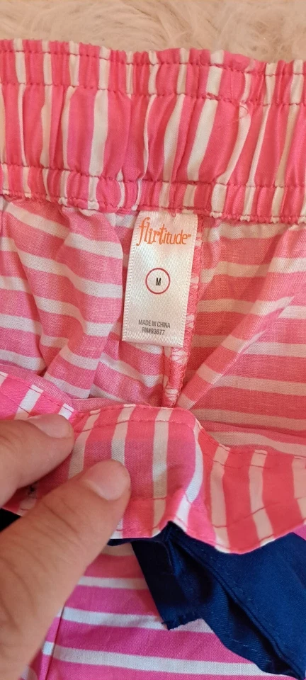 NEW FLIRTITUDE  SleeP  Pants Pattern Plaid PINK Women Sz M - Image 3 of 4