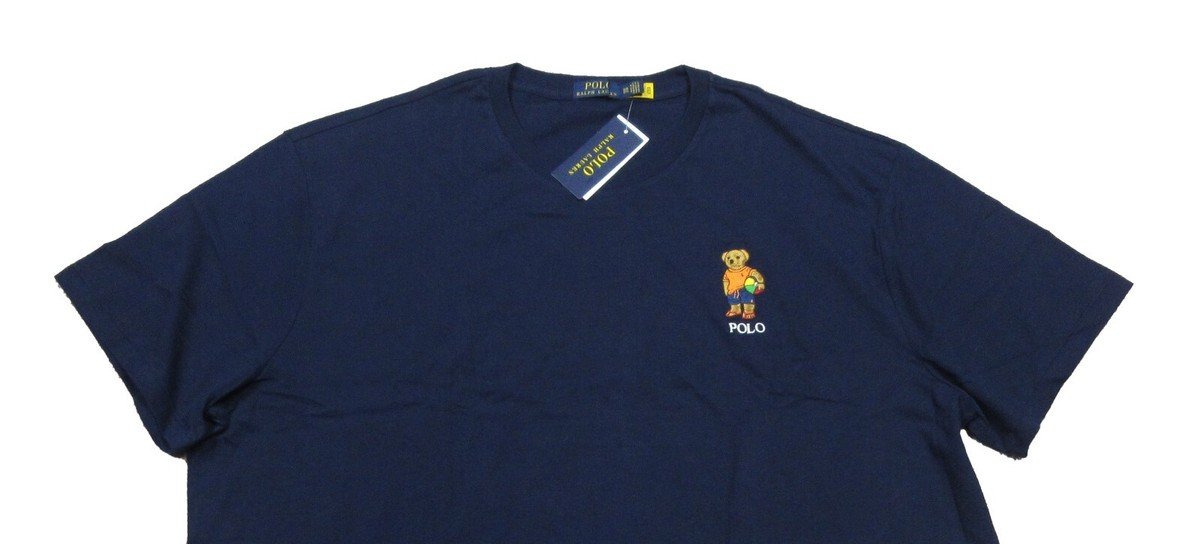 美品　POLO RALPH LAUREN Polo Ralph Lauren Big & Tall Navy Embroidered Summer Polo Bear