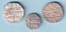 India - Assam : SE 1716 Rupee, (1787) 1/2 Rupee. Gwailor : (1761) Rupee. 3 Coins