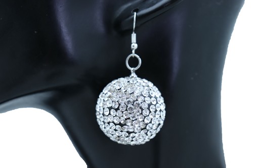 Women Earrings Set Fashion Silver Disco Ball 80's Party Style Fashion Jewelry - Picture 7 of 12