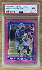 RC PSA 9 🔥 2021 Panini Donruss Optic Rated Rookie Amon-Ra St. Brown Pink Prizm
