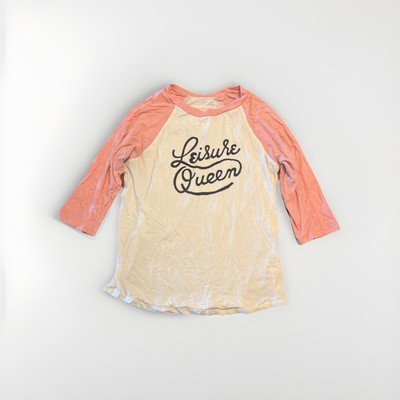 Ban.do Leisure Queen Pink White Baseball T-shirt Size Small