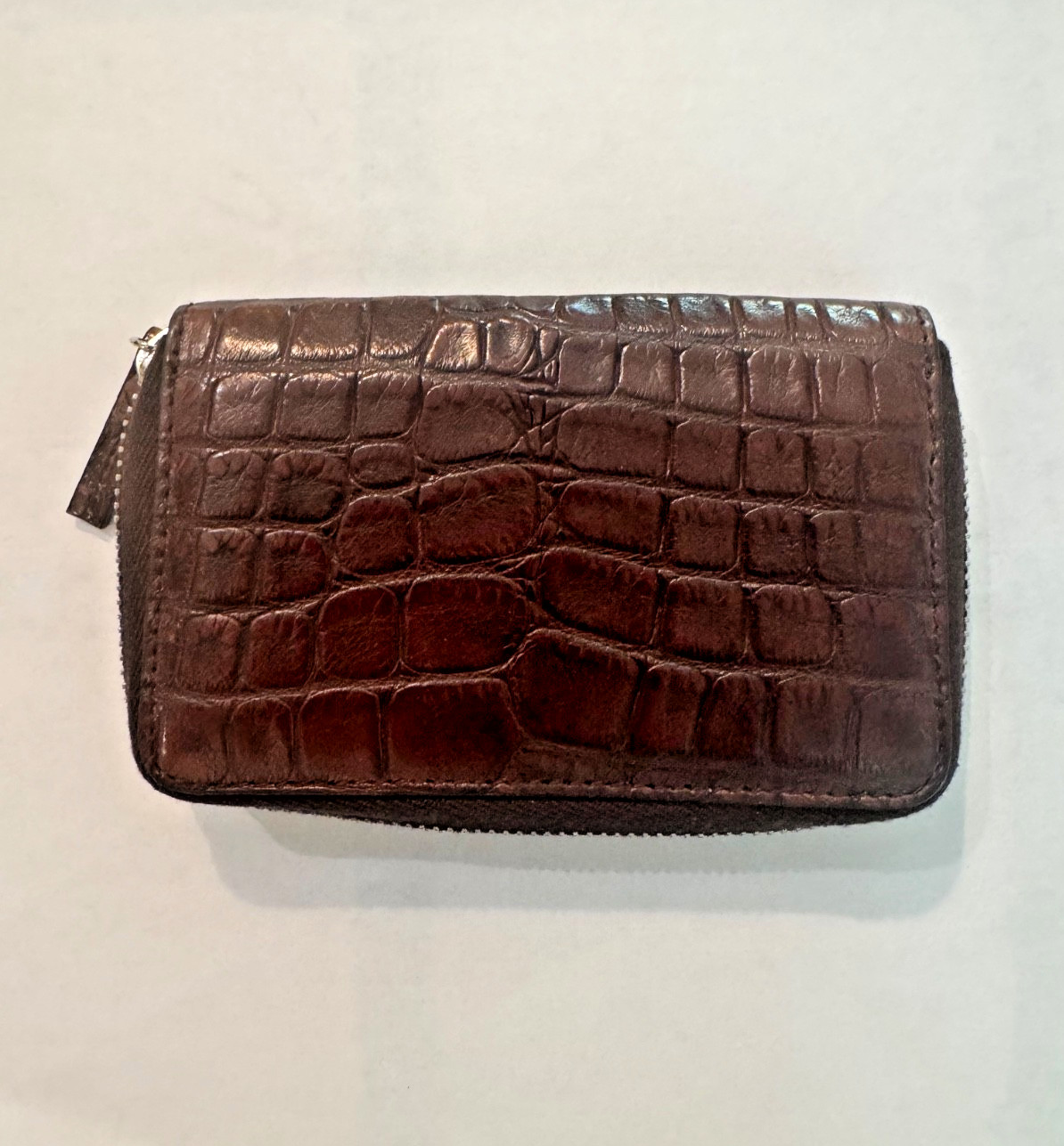 Gucci Crocodile Card Case Brown