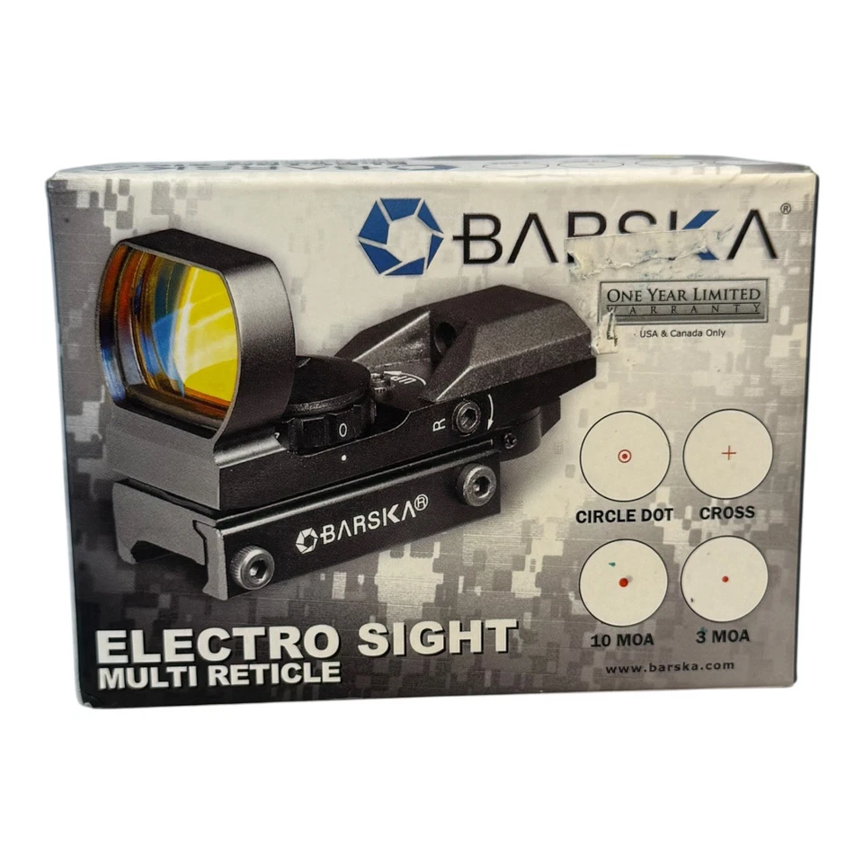 Barska Alivio de Ojos 1x Multi 4 Retícula Electro IR Punto Rojo Vista + Montaje en Riel Ae Foto 2 de 4