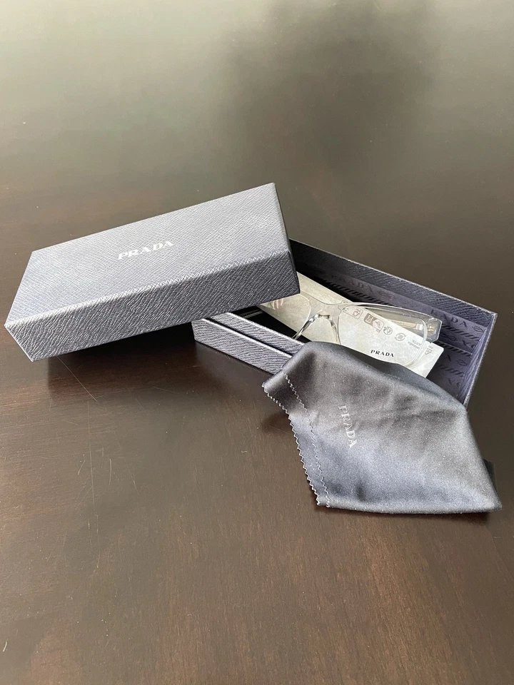 NUEVO PRADA VPR 18Z U43-1O1 54-17 gris cristal marcos transparentes para hombre Foto 2 de 4