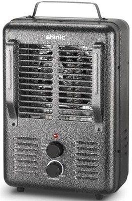  Space Heater,1500W Milkhouse Heater with Thermostat, Stay Cool Durable Grey