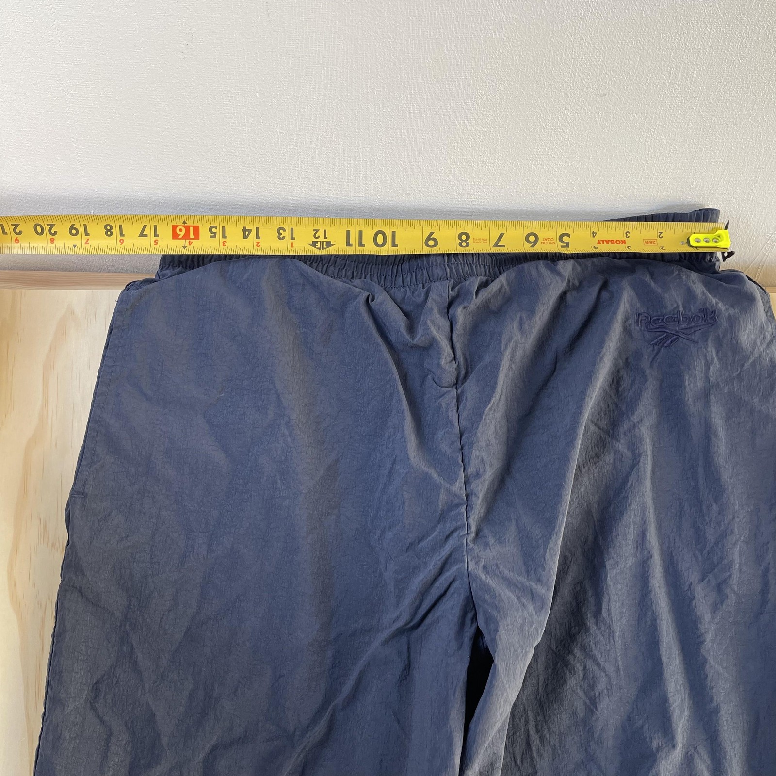 Vintage 90s Reebok Track Pants Mens Medium Blue Nylon Lined Zip Cuff Athletic thumbnail 4