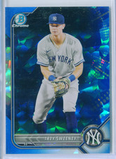 Trey Sweeney Bowman Chrome 2022 Sapphire Refractor Card New York Yankees BCP-156