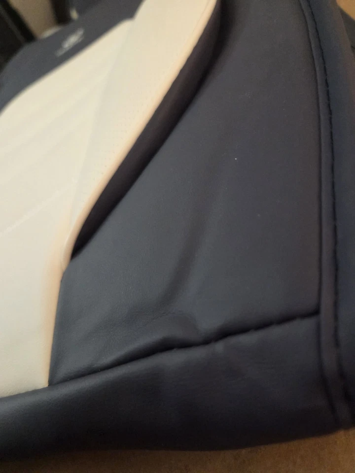 全套现代 Tucson Nappa 皮革座椅套蓝色/白色防水 05-25 — 第 4/4 张图片