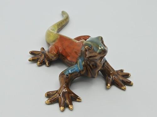 Neat Golden Pond Collection? Glazed Multi Color Ceramic Lizard Figurine 8" Long