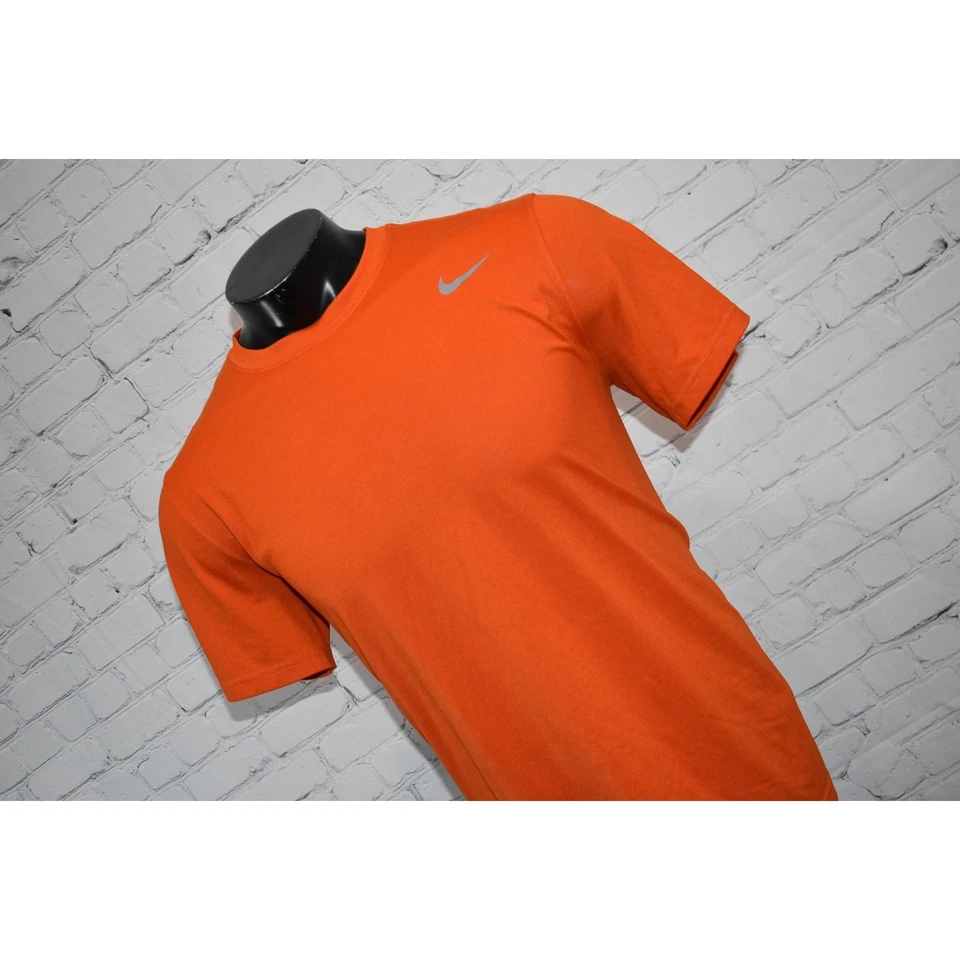 Nike Running Shirt Mens Size Large Polyester Dri-Fit Orange Performance Gym  - Image 3 of 4