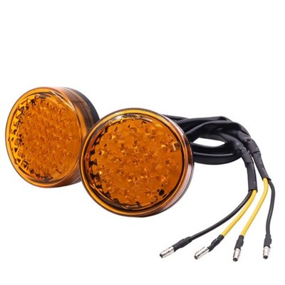 Biqing 2 Stück Runde Motorrad Blinkleuchte Bernstein, Universal 12 V Rund, Schwarz 