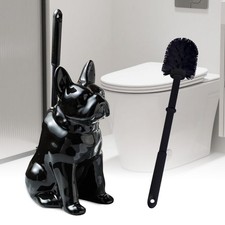 Toilet Brush Holder Set for Bathroom Cute Dog Base Solidly Toilet Bowl Brush ...