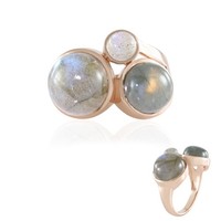 Cavill Maniry Labradorit Ring Damen Silber RoséVergoldet 8 60Ct Rundes Design