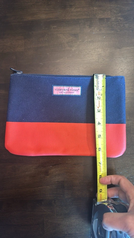 Bolsa de maquillaje/accesorio de lona azul y roja Vineyard Vines - nueva sin etiquetas Foto 4 de 4