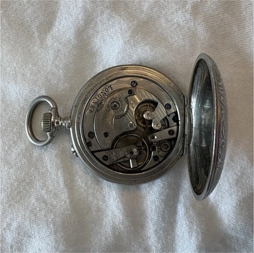 Tonet Frères  Full Hunter Mechanical Pocket Watch Roman Numerals Longines