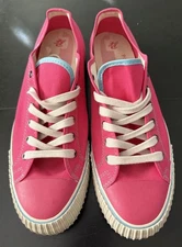 PF Flyers Posture Foundations Shoes Mens 12  Pink Vulcanized Low Rigid Blue Trim