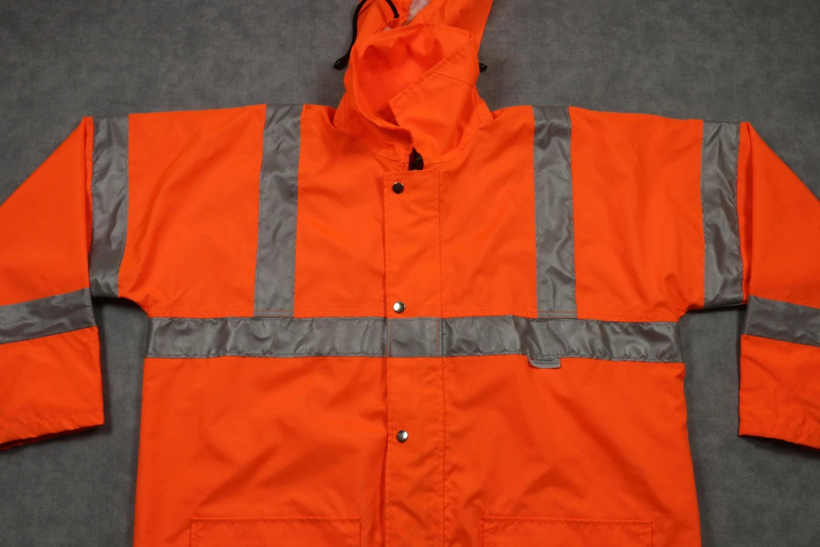 OccuNomix Coat Mens XL Orange Hi Vis Reflective Waterproof Rain Class 3 LUX-TJFS - product detail image 2