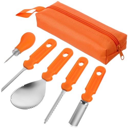 5 Pezzi Kit Attrezzi Professionali per Intagliare Zucca Facilmente Scultura Halloween