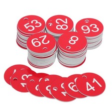 1 Set Number Tags: 1-100 Red And White Color Small Number Labels For