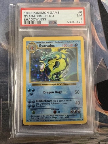 1999 Pokemon Base Set Shadowless 6 Gyarados PSA 7 53943473 Graded Pokemon Cards