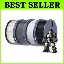 Strong Black+White+Grey+Transparent PLA+ Filament Bundle