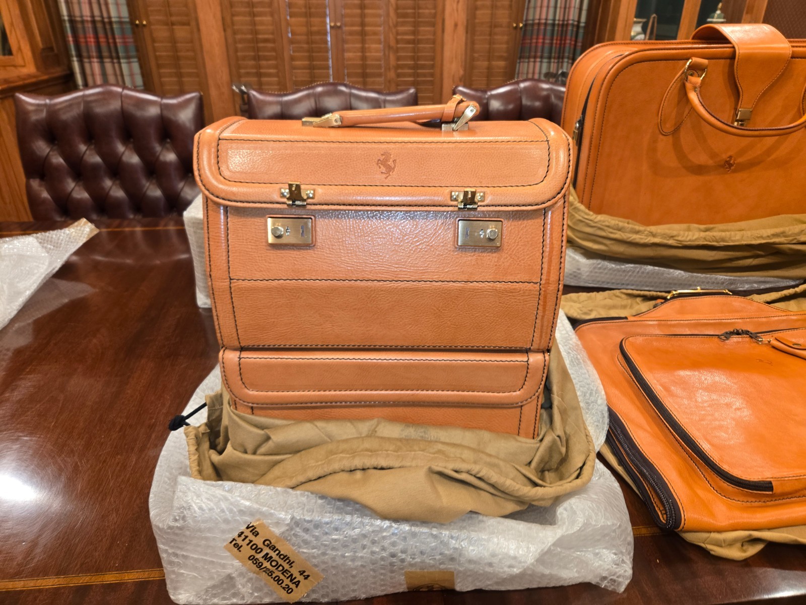 1991 Ferrari F348 Complete 4-Piece Schedoni Luggage Set new in Original Box