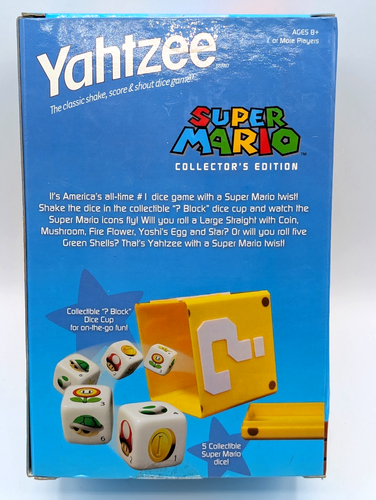 NEW-Nintendo Hasbro Yahtzee Dice Game 2010 Super Mario Bros Collector's Edition - Afbeelding 2 van 4