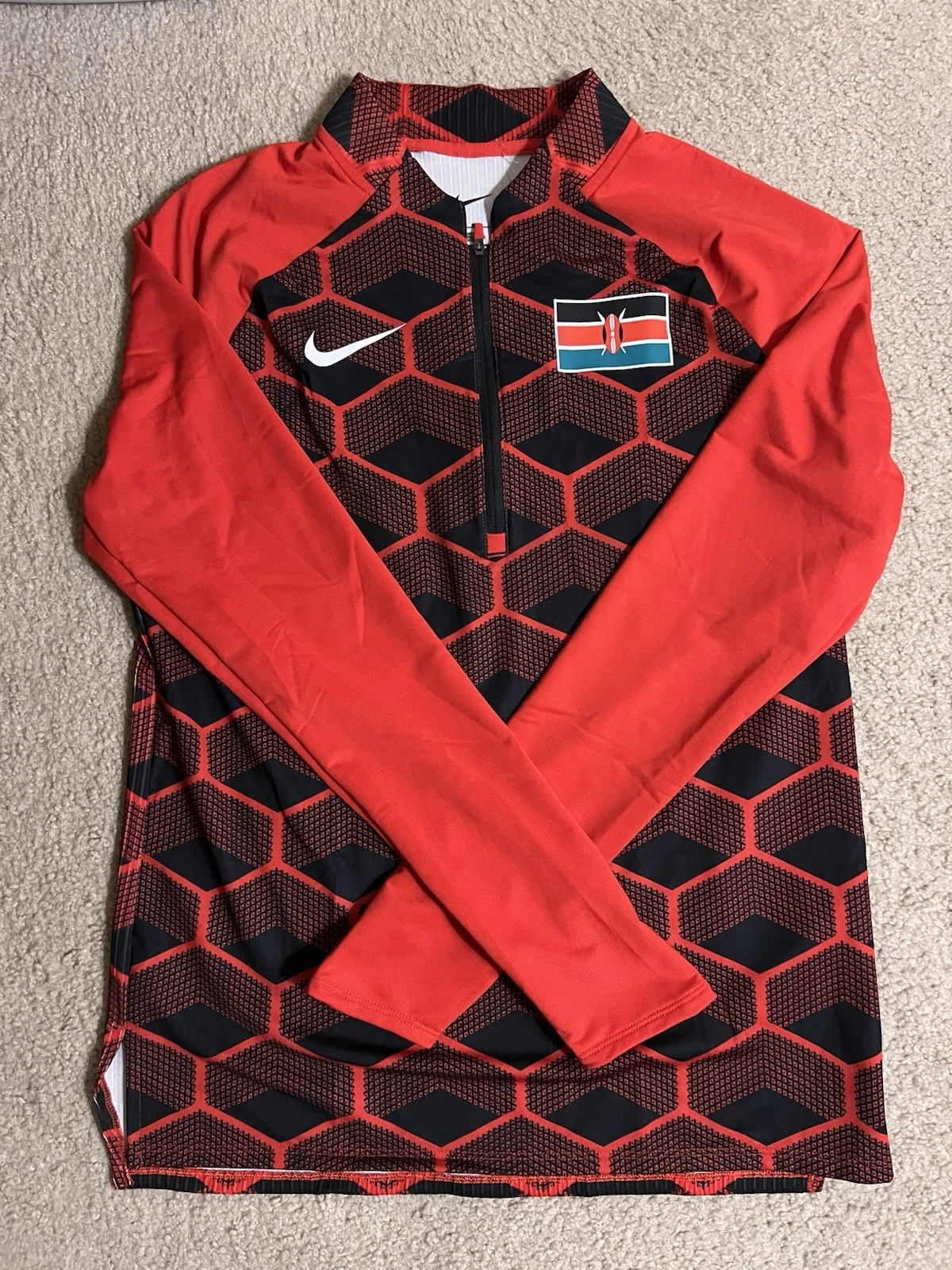 Nike Pro Elite Kenya Running Racing Track & Field 1/4 Zip Top Men Size Medium