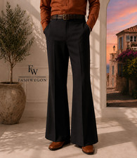 Men's Classic Black Formal Trousers Premium Tailored Fit Dress Pants